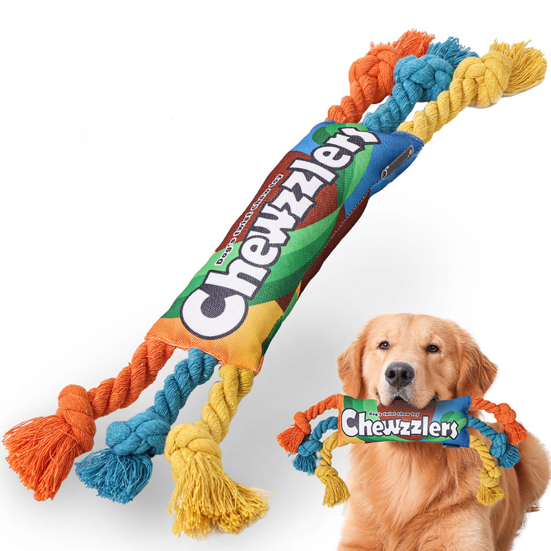 Ventas calientes juguetes para mascotas juguetes para perros con cuerda y chirriador