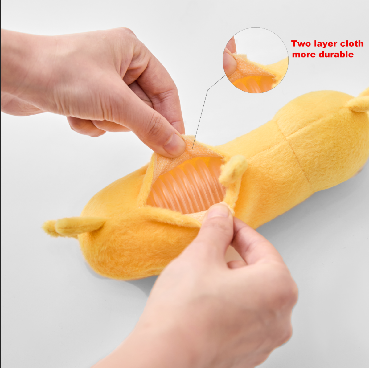 Juguetes chirriantes para perros largos amarillos, juguetes interactivos para perros, juguetes duros para perros, mordedores de juguete para perros, juguetes suaves adorables personalizados para razas peque&ntilde;as